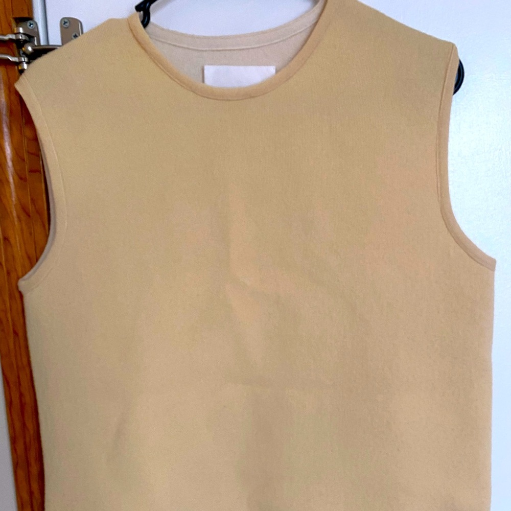 Jil sander virgin wool and cashmere vest top yellow